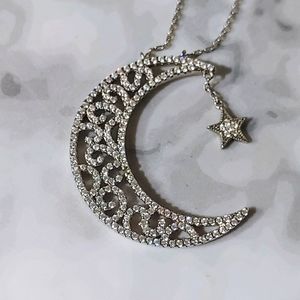 Sterling Moon Star Necklace